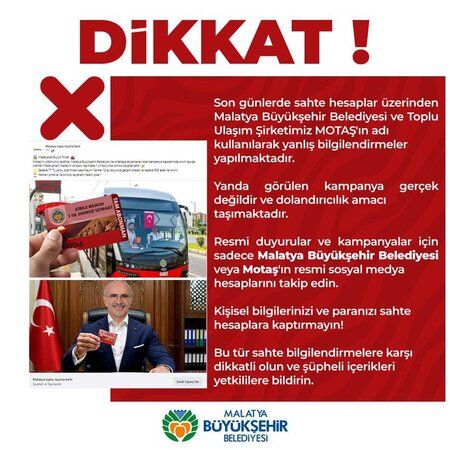 MOTAŞ Malatyalıları Uyardı!